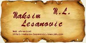 Maksim Lešanović vizit kartica